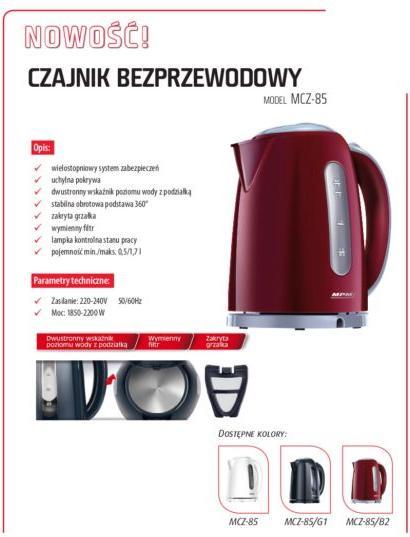 Actual product image MPM MCZ-85/G1 Wasserkocher (1.70 l)