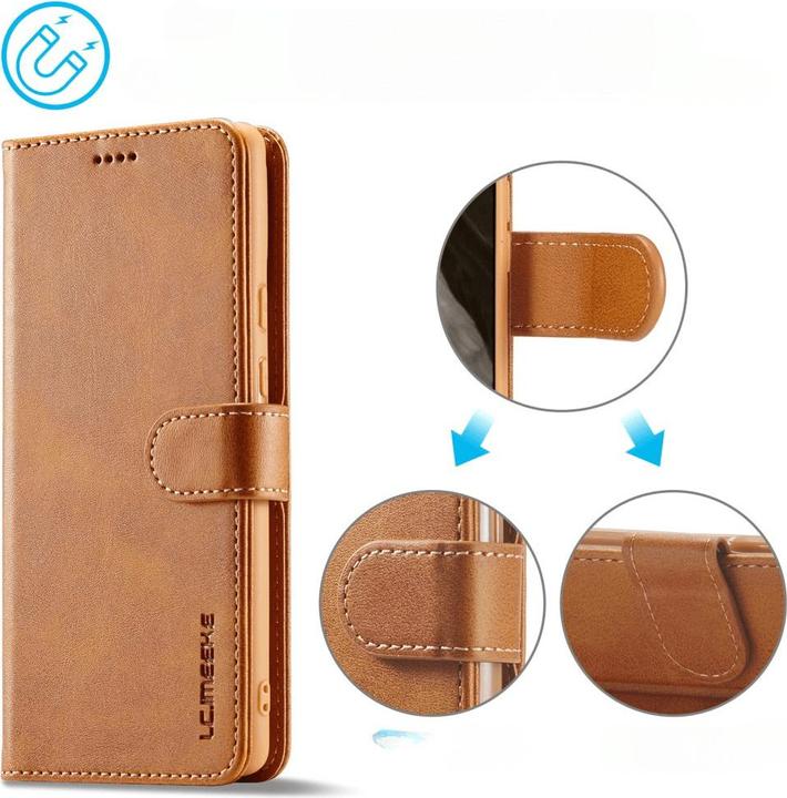 Produktbild LC.Imeeke Google Pixel 8 - Leder Etui Hülle beige (Google Pixel 8)