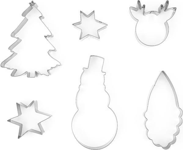 Produktbild Partydeco Cookie cutters Merry Christmas, silver (1 pkt / 6 pc.)