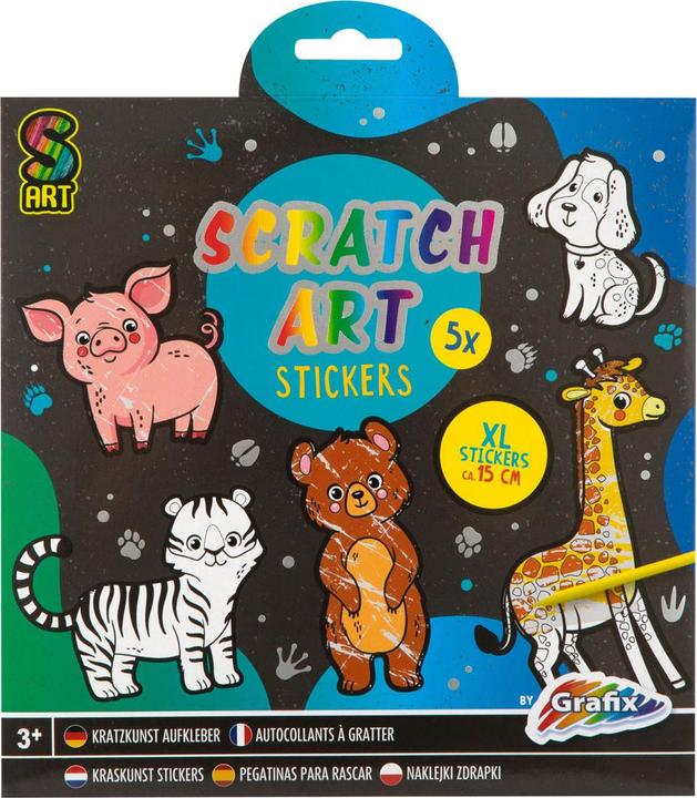 Produktbild Grafix Scratch Art Sticker - Tiere, 6 Stk.