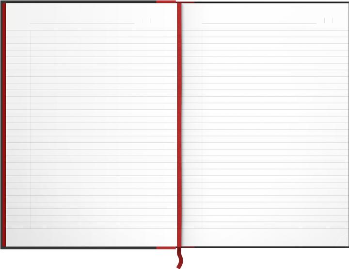 Image du produit Oxford Carnet de notes à reliure noire et rouge (A4, À rayures, Couverture rigide)