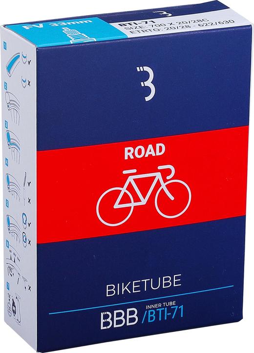 BBB Schlauch 700x20/28C Presta Fv 60mm Road (Presta (SV), 28", 60 mm)