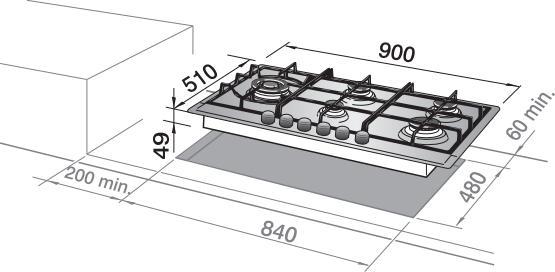 Produktbild De'Longhi De?Longhi NSL 590 X Edelstahl Einbaubarer 90 cm Gas 5 Herd(e)