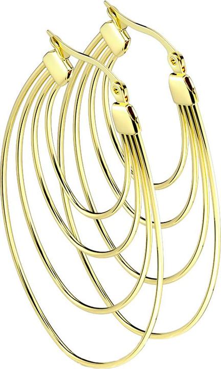 Image du produit Star Piercing Boucle d'oreille plaqué or quatre ovales (sans laiton, Acier chirurgical 316L)