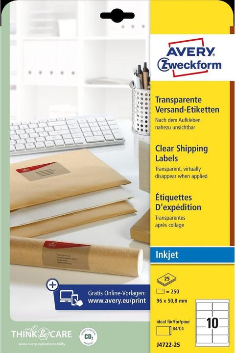 Produktbild Avery Versandetiketten transparent