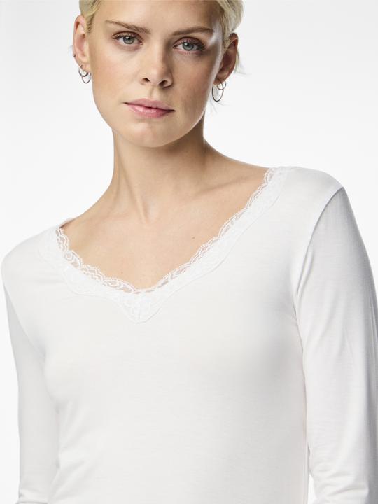 Actual product image Pieces Pcbarbera Ls Lace Top Noos Bc (L)
