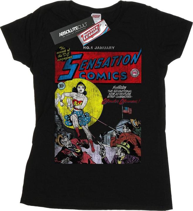 Actual product image Womens/Ladies Wonder Woman Sensation Comics Issue 1 Cover Cotton T-Shirt (M)