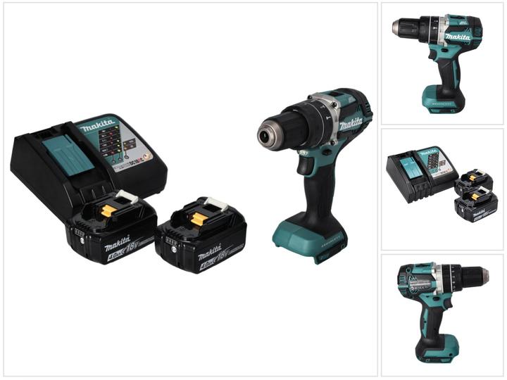 Produktbild Makita DHP 484 RM Akku Schlagbohrschrauber 18 V 54 Nm Brushless + 2x Akku 4,0 Ah + Ladegerät (Akkubetrieb)