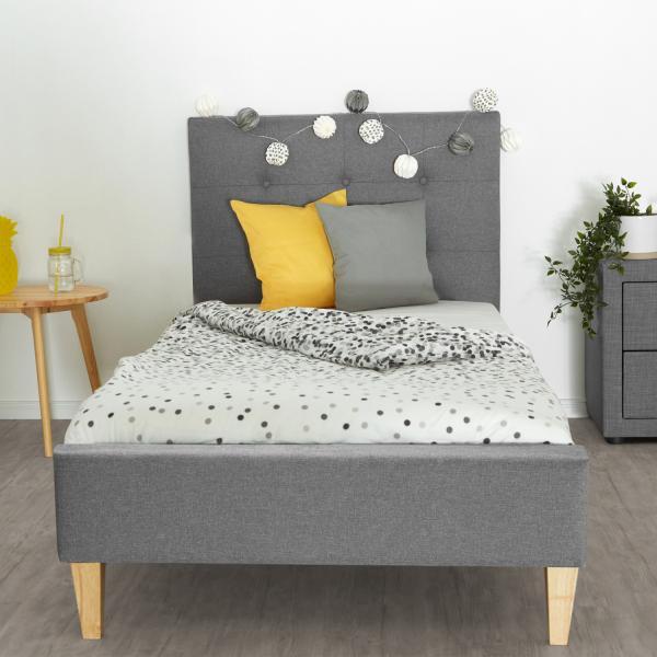 Actual product image Homestyle4u Upholstered single bed with slatted frame (90 x 200 cm)