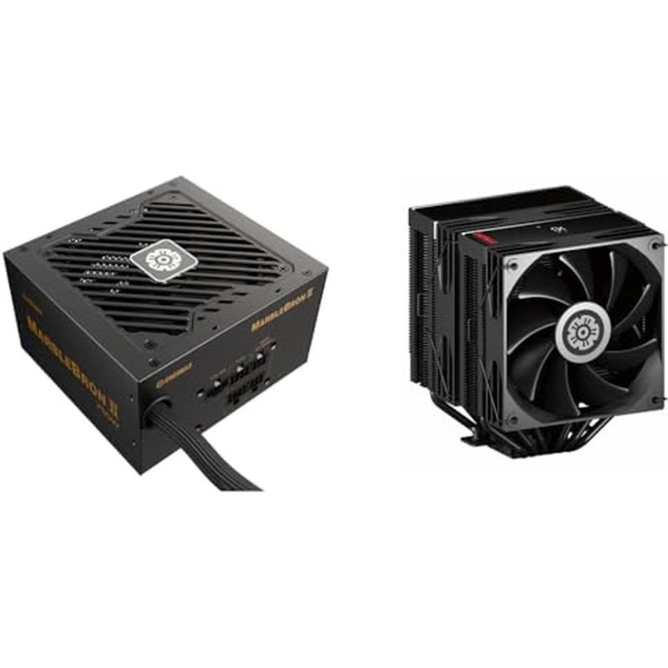 Enermax Alimentatore modulare 750W e dissipatore CPU dual tower con display digitale (750 W), Alimentatore PC, Nero