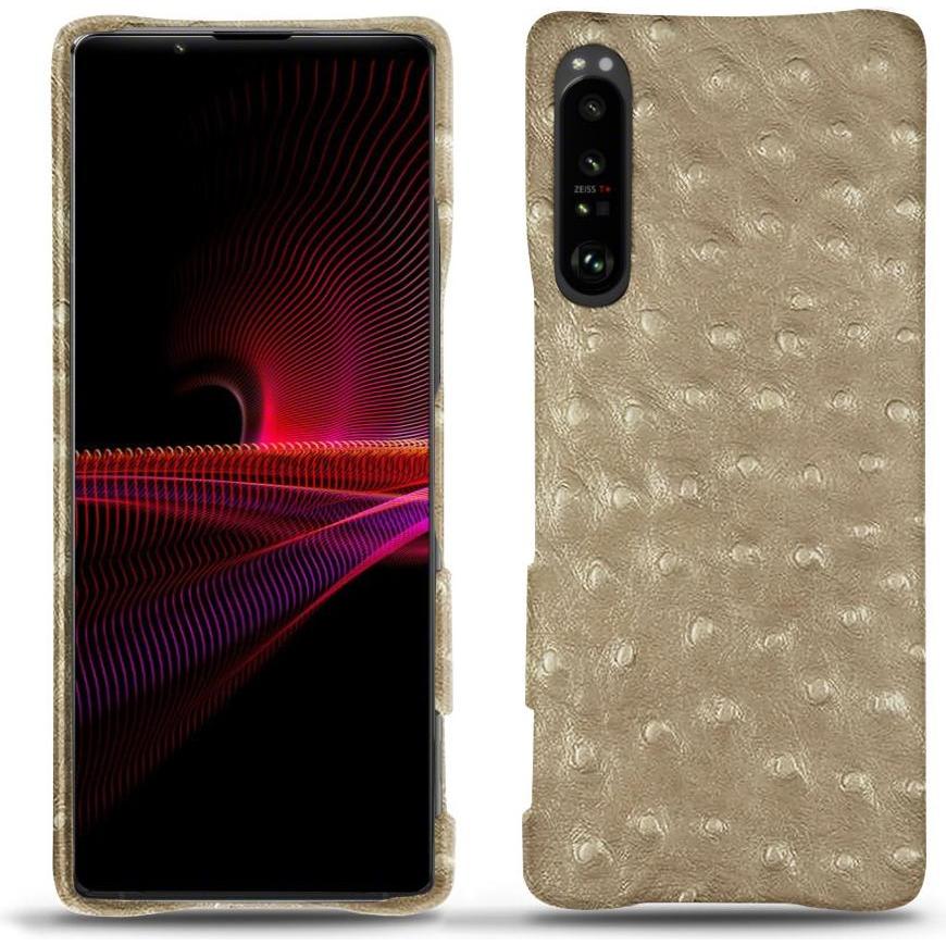 Noreve Lederschutzhülle (Sony Xperia 1 III), Smartphone Hülle, Beige