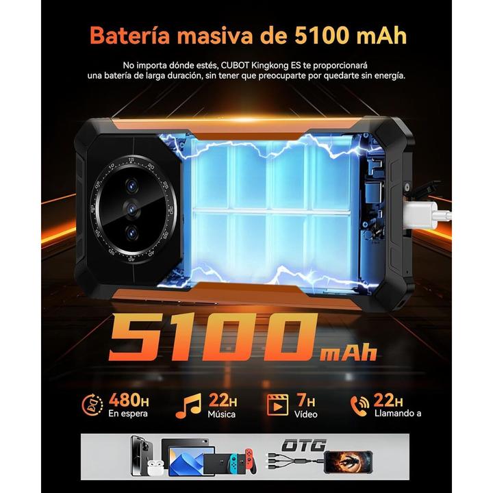 Image du produit Cubot Kingkong Es (128 Go, Noir, Noir, Orange, 6.50", Double SIM, 4G)