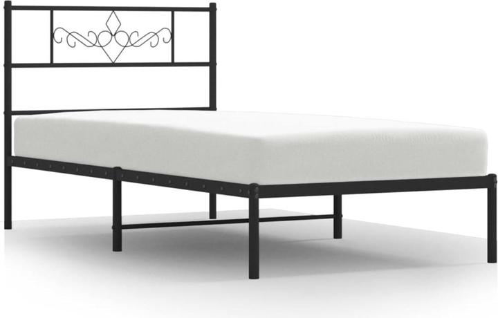 vidaXL Bettgestell Kopfteil Fussteil Metallbett Bett Doppelbett Weiss 120x190cm (120 x 190 cm)