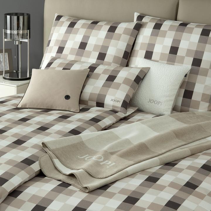 Produktbild Joop! Living JOOP Mako-Satin Bettwäsche Mesh stone (Bettwäsche Set, 135x200 cm + 80x80 cm)