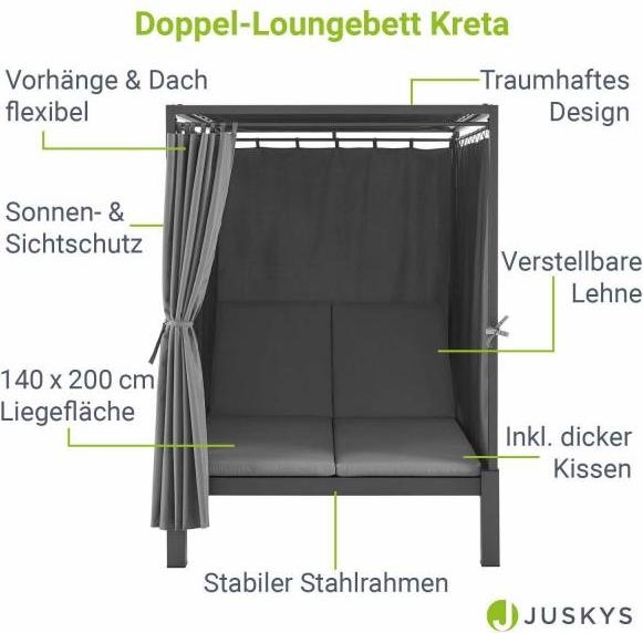 Produktbild Juskys Doppel Loungebett Kreta