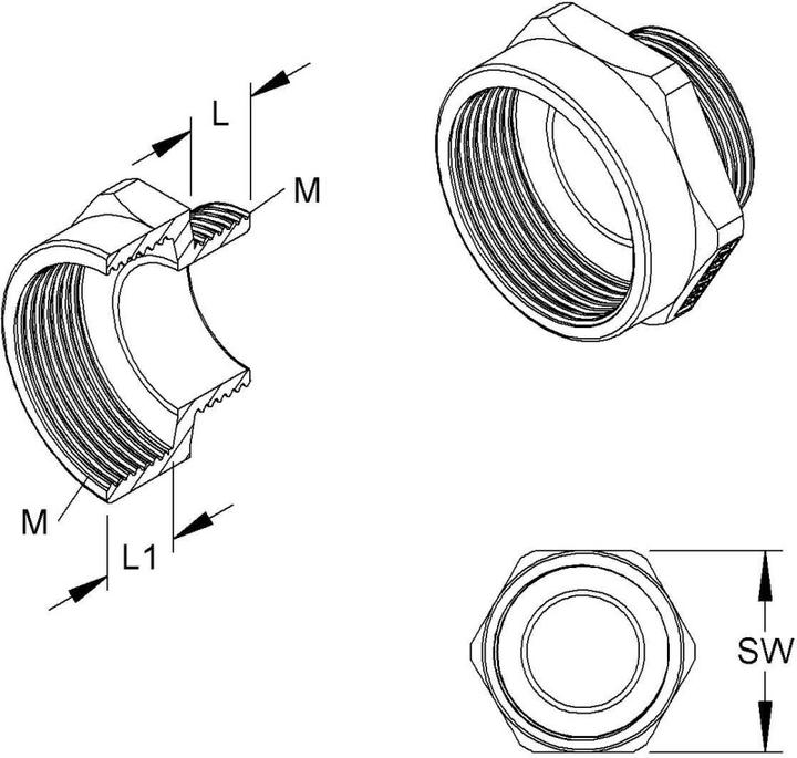Actual product image Kleinhuis Centric - Intermediate piece extension M20/M25 grey