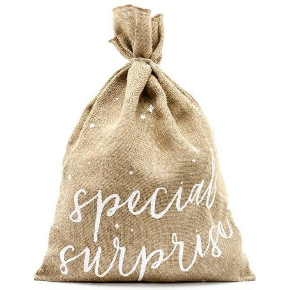 Partydeco, Geschenkverpackung, Geschenkbeutel Special Surprise Beige/Weiss (Geschenkbox, 1 x)