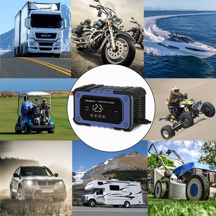 Produktbild Qoltec Prostownik do akumulatora z funkcją naprawy | Inteligentna mikroprocesowa ładowarka| 12V | (12V, 6 A)