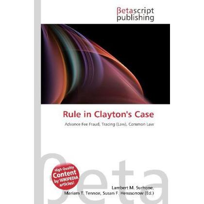 Rule in Clayton's Case, Fachbücher