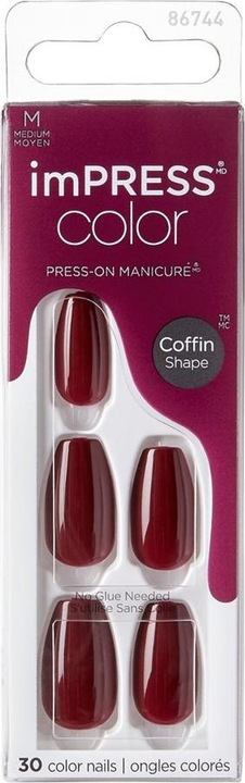 Produktbild KISS Self-adhesive nails imPRESS Color MC Winery in NYC 30 pcs (L) (Kunstnägel, NYC)