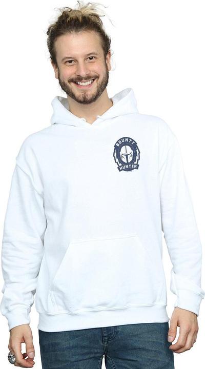 Immagine prodotto Star Wars The Mandalorian Bounty Hunter Badge Breast Print Felpa con Cappuccio Uomo (XL)