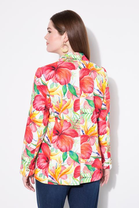 Produktbild Ulla Popken Blazer, Blütenmuster, Reverskragen, Rückenschlitz (48)