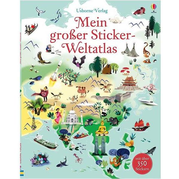 Mein grosser Sticker-Weltatlas, Kinderbücher von Sam Baer, Nathalie Ragondet