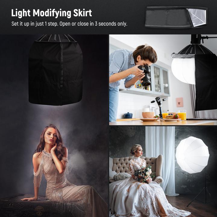 Produktbild Neewer 90cm Quick Release Lantern Softbox With Fabric Barn Doors (Softbox, 90 cm)