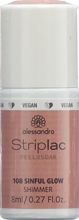 Actual product image Alessandro Striplac Peel or Soak Sinful Glow 8 ml (Brown, Beige, Peelable nail polish)