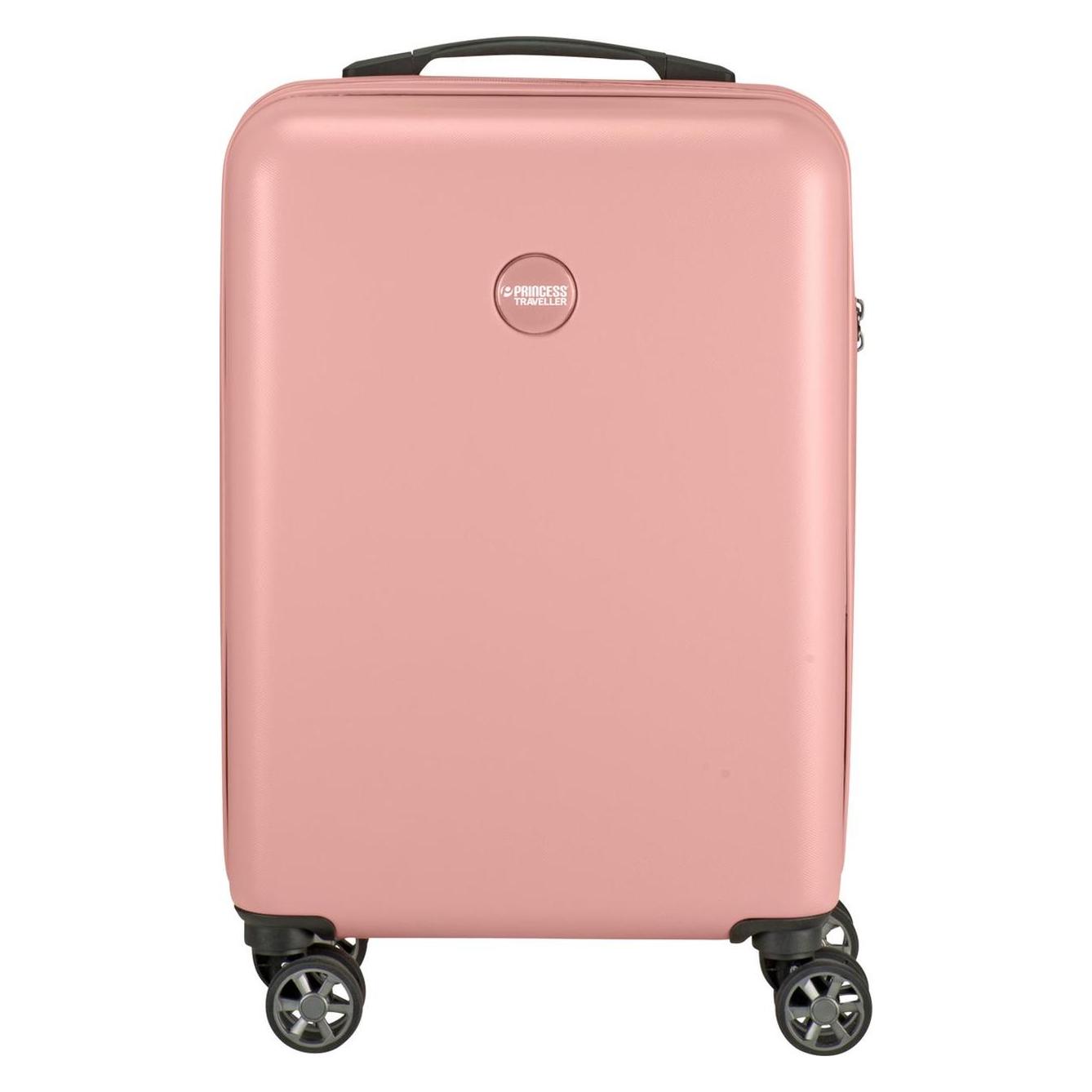 Princess Traveller, Koffer, PT01 Deluxe - HandbagageKoffer - Pfingstrosse Pink - S - 55 Cm, Rosa, (35 l)