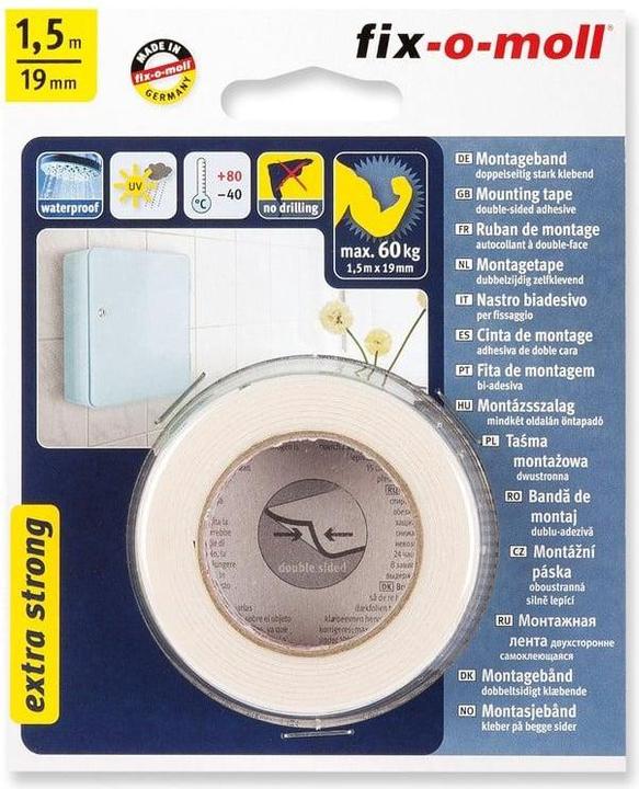 Image du produit Fix-o-moll Power-Mount blanc 30kg 150cm 19mm (19 mm)