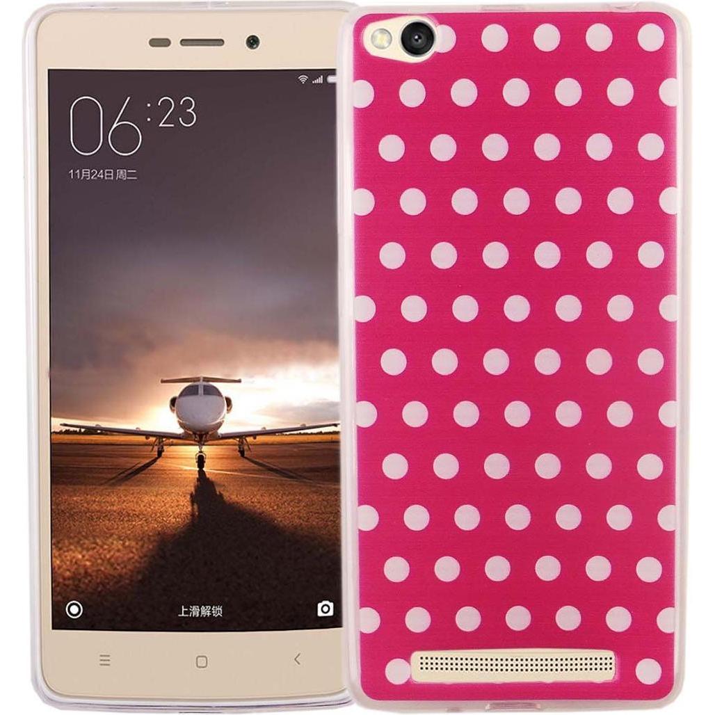 König Design Handy Hülle für Xiaomi Redmi 3 Polka Dot Pink Tasche Cover Motiv Slim TPU Neu (Xiaomi Redmi 3), Smartphone ...
