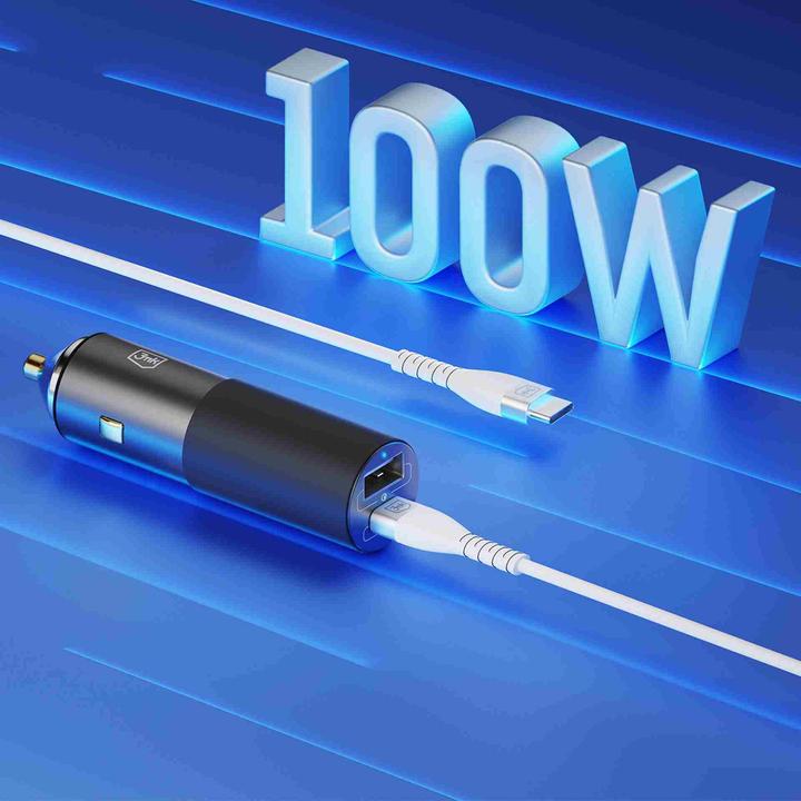 Image du produit 3MK Chargeur de voiture Hyper 100W / DC12-24 / USB-C+USB-A