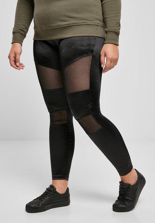 Actual product image Urban Classics Ladies Shiny Tech Mesh Leggings (S)