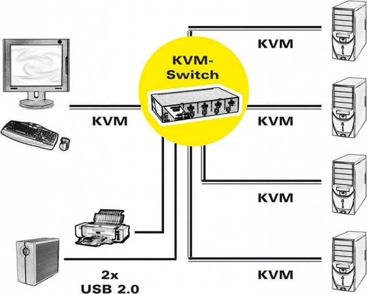 Actual product image Roline DisplayPort USB 2.0, 1 user - 4 PC