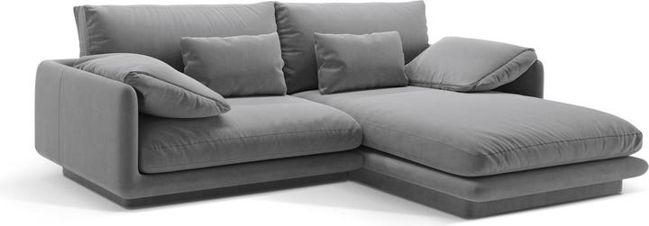 Actual product image Micadoni Velvet Right Corner Sofa, "Torino", 3 Seats, 220x170x83 Made in Europe (Corner sofa)