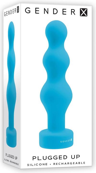 Actual product image Gender X Plugged Up Anal Plug Blue 13.5 cm