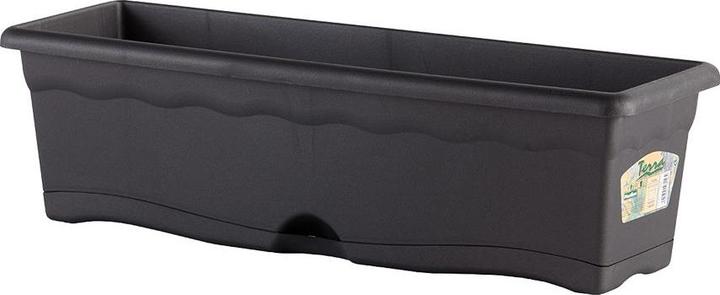 Plastiken Flower box with saucer Anthracite polypropylene 40 x 20 cm