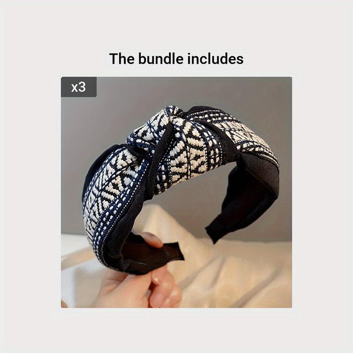 Immagine prodotto Activity Board 1Stück Elegantes kariertes geknotetes Stirnband, modischer Retro-Stil, breites elastisches