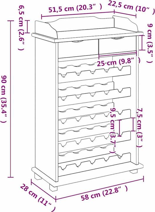 Produktbild VidaXL Massivholzschrank (90 x 60 x 30 cm)