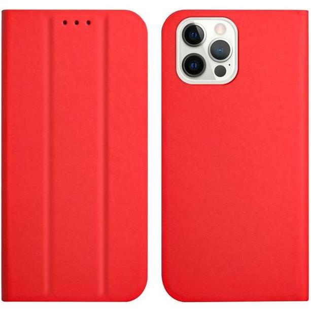 Thumbnail - MU Classic Dreifach faltbare Leder Bookcover Hülle (Apple iPhone 13 Pro), Smartphone Hülle, Rot