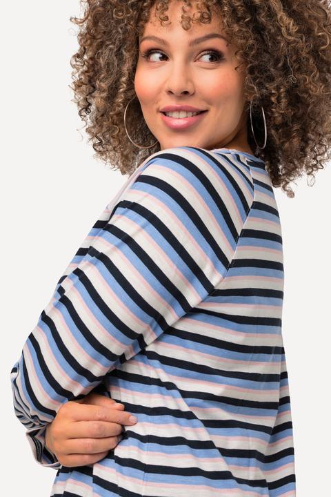 Immagine prodotto Ulla Popken Maglia a righe dal taglio svasato con scollo a girocollo e maniche lunghe (50, 52)