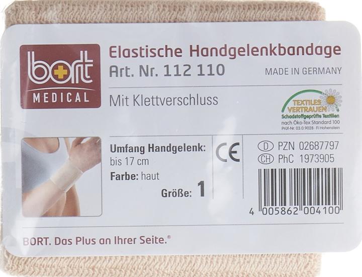 Produktbild Bort Medical Handgelenkbandage Velcro 8cm Gr1 -17cm hautf (1)
