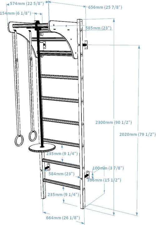 Actual product image BenchK Wall bar system 211W+A204