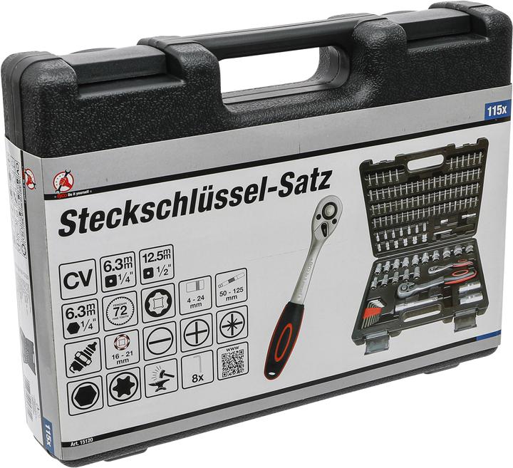 Produktbild BGS Steckschlüssel-Satz Wellenprofil Antrieb 6,3 mm (1/4") / 12,5 mm (1/2") 115-tlg. (1/4")