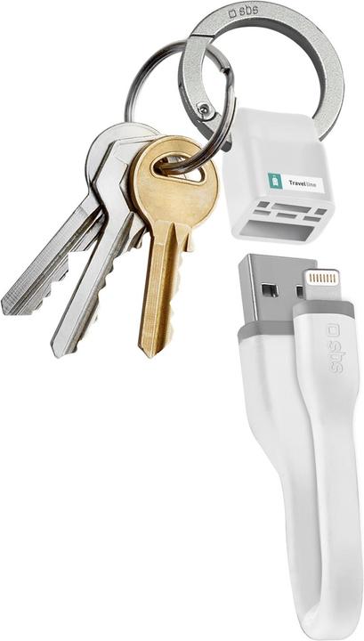 Produktbild SBS Netz und Ladekabel USB - Lightning mit Schlüsselanhänger (0.12 m, USB 2.0)
