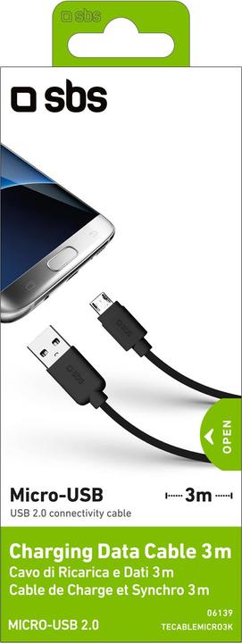 Actual product image SBS Data cable USB 2.0 - Micro USB (3 m, USB 2.0)