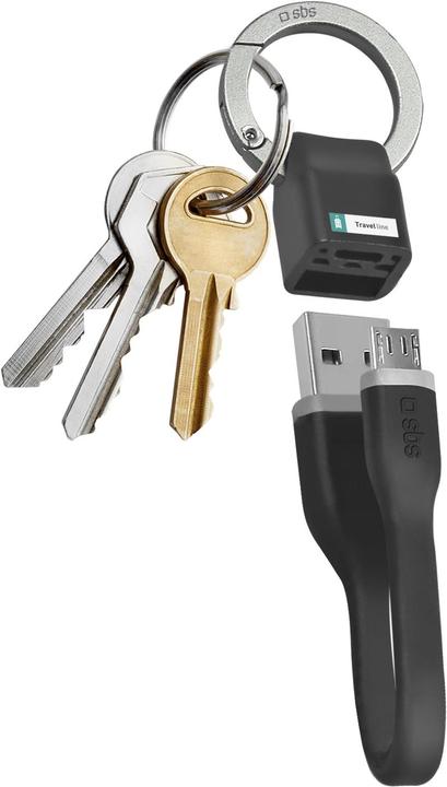Produktbild SBS Netz und Ladekabel USB - Micro-USB mit Schlüsselanhänger (0.12 m, USB 2.0)