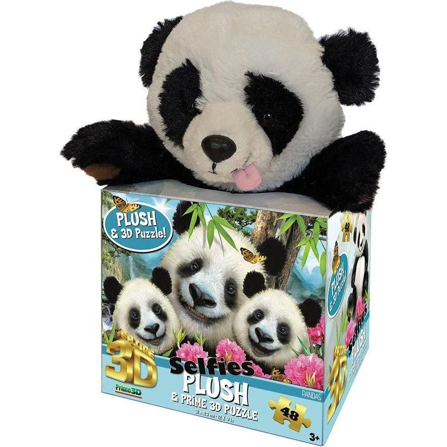 Robetoy Puzzle 3D w. Plush Panda (48 pcs) (28857) (48 Teile)