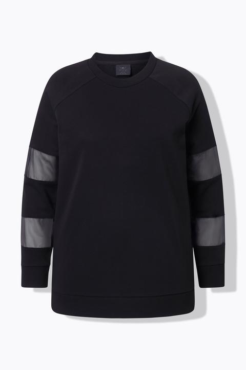 Actual product image Ulla Popken Mesh Insert Long Sleeve Sweatshirt (60)
